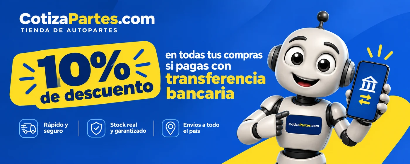 10% de descuento en todas tus compras si pagas con transferencia bancaria